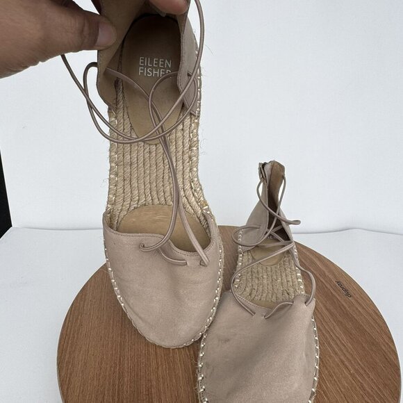 Eileen Fisher Beige Suede Espadrille Flats Womens Shoes Size 9 - Picture 7 of 8